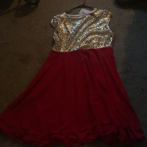 Gold and red dress